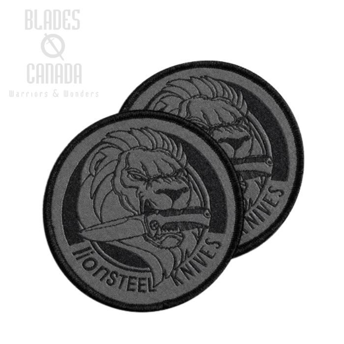 Lion Steel Embroidery Patch, Small, Grey